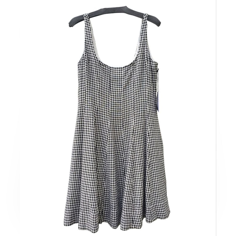 NWT Bailey 44 Linen Blend Gingham Fit & Flare Dress - Picture 9 of 13